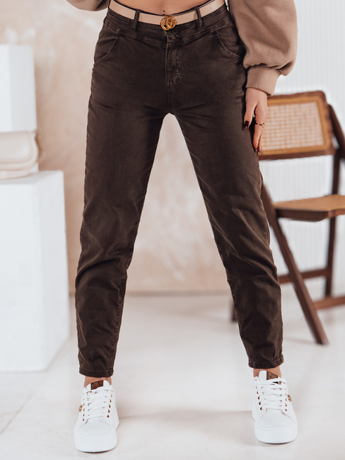 Spodnie damskie jeansowe STREETSTYLE brązowe Dstreet UY2393