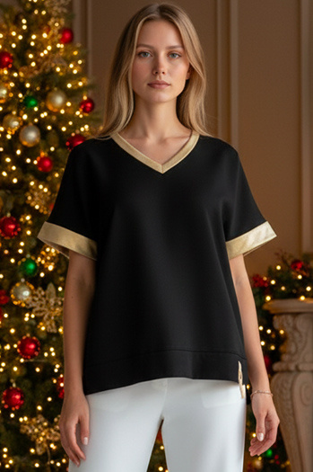 Bluzka damska oversize SHINE LOVE czarna Dstreet RY2912z