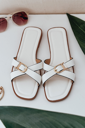 Klapki damskie BELICCA białe Dstreet ZY0998