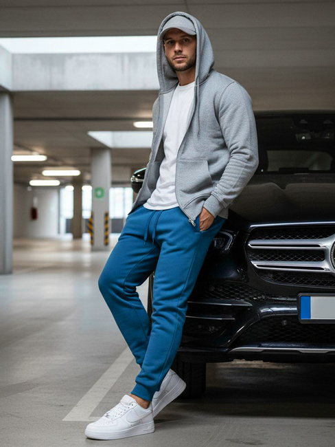 Spodnie męskie dresowe niebieskie Dstreet UX3632