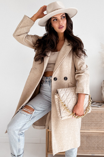 Płaszcz damski HARVEST jasnobeżowy Dstreet TY3883