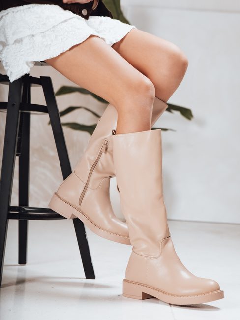 Kozaki damskie beżowe Dstreet ZY1271