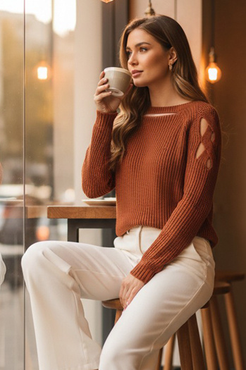 Sweter damski SLITARIA rudy Dstreet MY2413