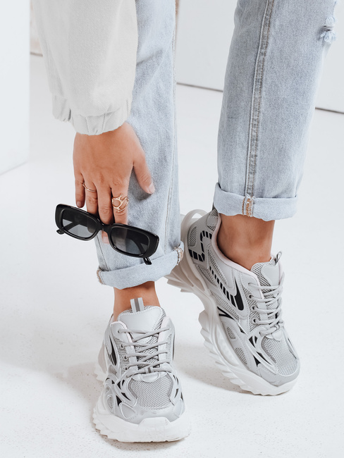 Sportowe sneakersy damskie BLAZERO srebrne Dstreet ZY1015