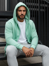 Bluza męska z kapturem miętowa Dstreet BX5231