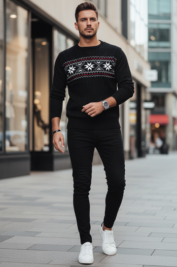Sweter męski czarny Dstreet WX2276