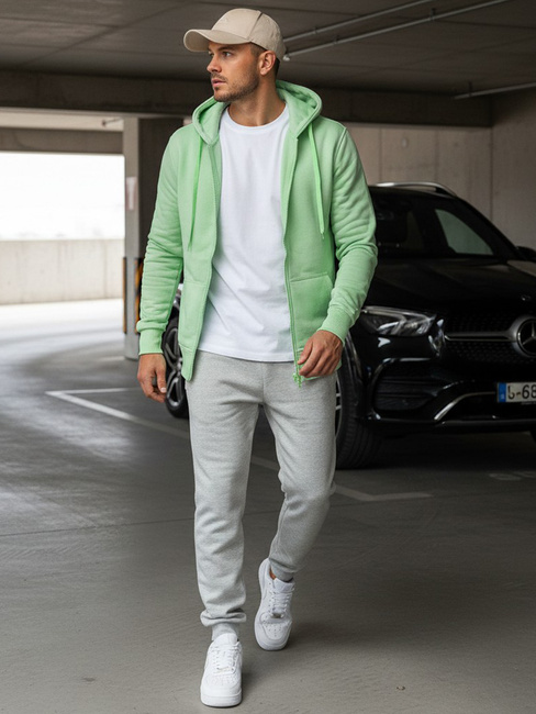 Bluza męska z kapturem miętowa Dstreet BX5230