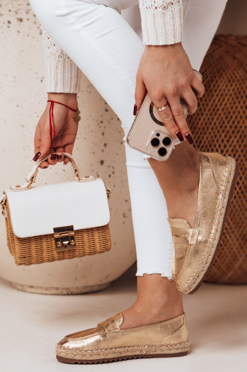 Espadryle damskie JUDANA złote Dstreet ZY0628