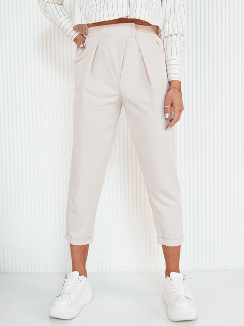 Spodnie damskie BAFROT beżowe Dstreet UY1889