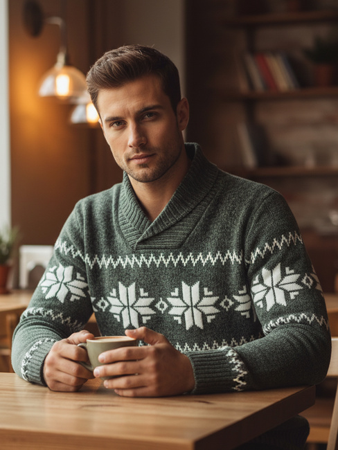 Sweter męski zielony Dstreet WX2270