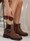 Botki damskie zamszowe w panterkę Dstreet ZY1261
