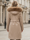 Kurtka zimowa damska parka z futerkiem beżowa Dstreet TY5112