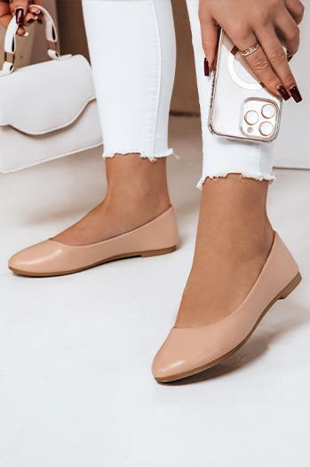 Baleriny damskie FRLINE beżowe Dstreet ZY0670