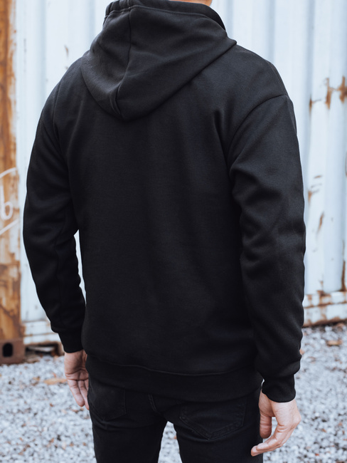 Bluza męska ocieplana z nadrukiem czarna Dstreet BX5927