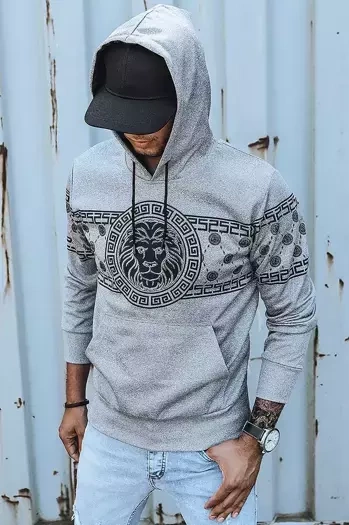 Bluza męska z nadrukiem szara Dstreet BX5309