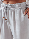 Spodnie damskie materiałowe wide leg LINESSA białe Dstreet UY2646