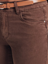 Spodnie damskie skinny z paskiem VIVASKIN brązowe Dstreet UY2742
