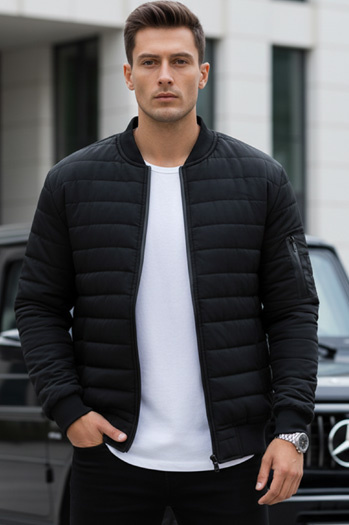 Kurtka męska pikowana bomber jacket czarna TX2213