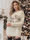 Sweter damski one size MIU MIU z napsiem beżowy Dstreet MY2346