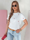T-shirt damski oversize w serca ROMAFINA biały Dstreet RY2889