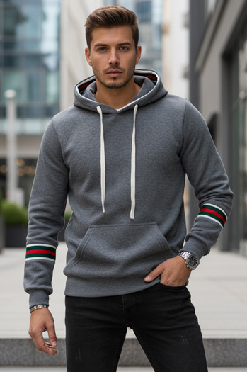 Bluza męska z kapturem szara Dstreet BX5946