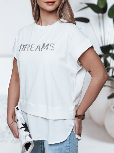 T-shirt damski DREAMY ecru Dstreet RY2521