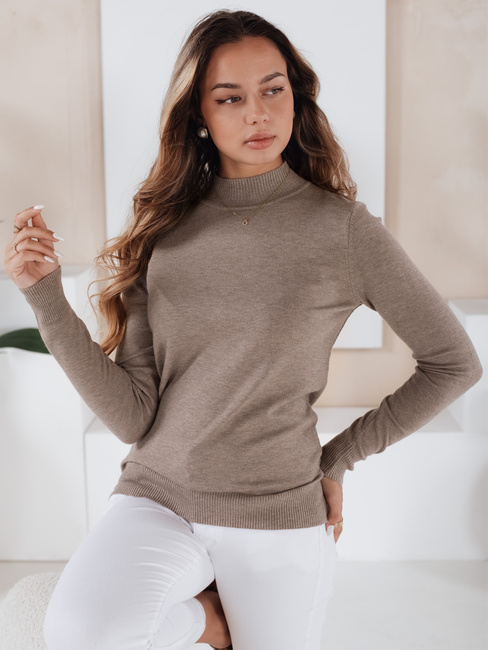 Damski sweter półgolf TARLENA beżowy Dstreet MY2484