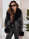 Kurtka skórzana damska z futerkiem czarna Dstreet TY5212