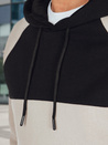 Bluza męska basic z kapturem w popielato-czarne paski Dstreet BX5898