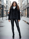Kurtka damska futrzana z kapturem czarna Dstreet TY5276z