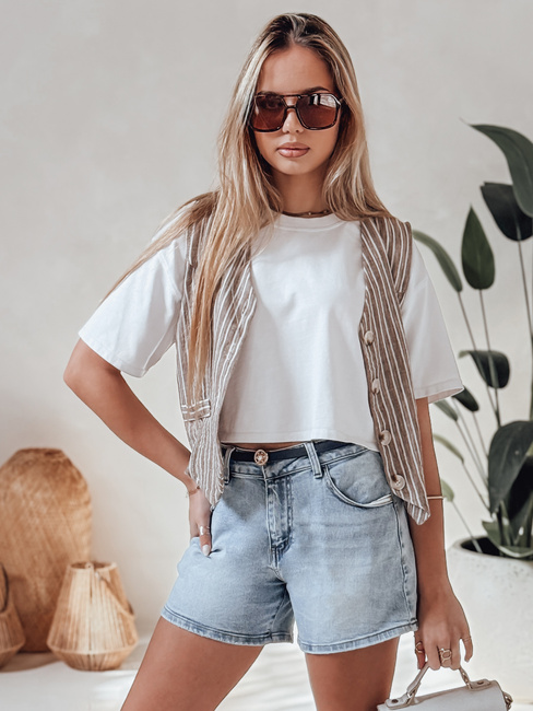 Spodenki damskie jeansowe z paskiem HELLO JEAN niebieskie Dstreet SY0481