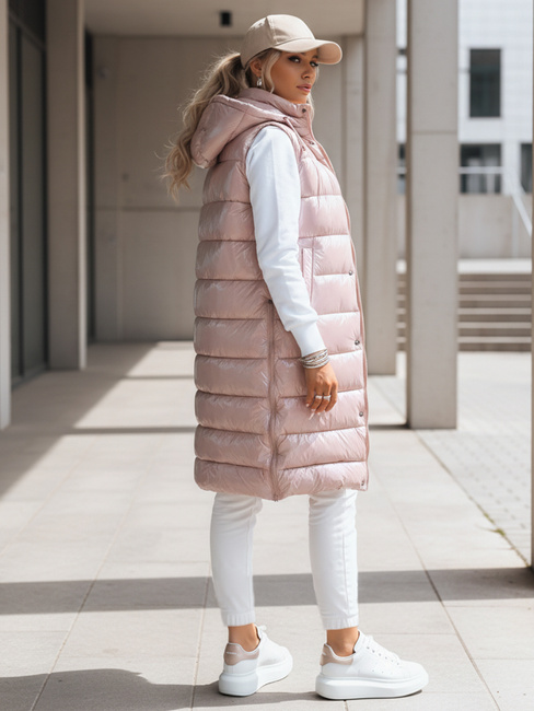 Kamizelka pikowana damska GANTINI różowa Dstreet TY3740