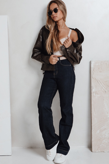 Jeansy damskie wide leg granatowe Dstreet UY2775