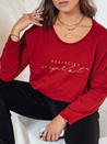 Bluzka damska oversize VIVILINES z nadrukiem bordowa Dstreet RY2693