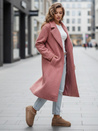 Długi płaszcz damski typu baranek różowy Dstreet NY0755z