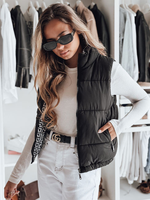 Kamizelka damska pikowana URBANELLE czarna Dstreet TY4974