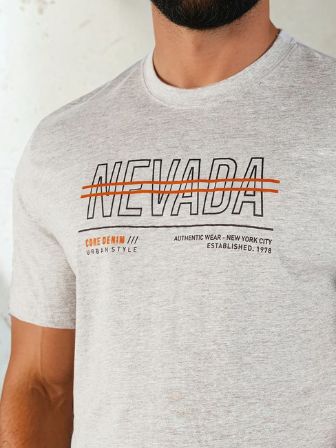 Koszulka męska z nadrukiem szara Dstreet RX5436