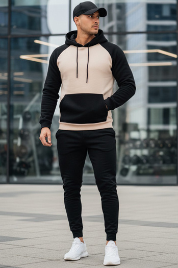 Bluza męska basic z kapturem beżowa Dstreet BX5890