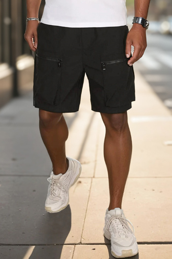 Spodenki męskie materiałowe bojówki czarne Dstreet SX2506