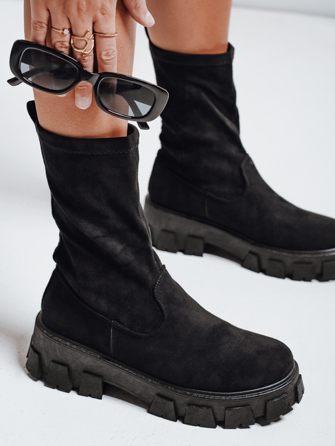 Botki damskie na platformnie czarne Dstreet ZY1135