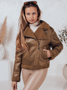 Kurtka damska SOFTSTILL zamszowa z kożuszkiem kamelowa Dstreet TY4747
