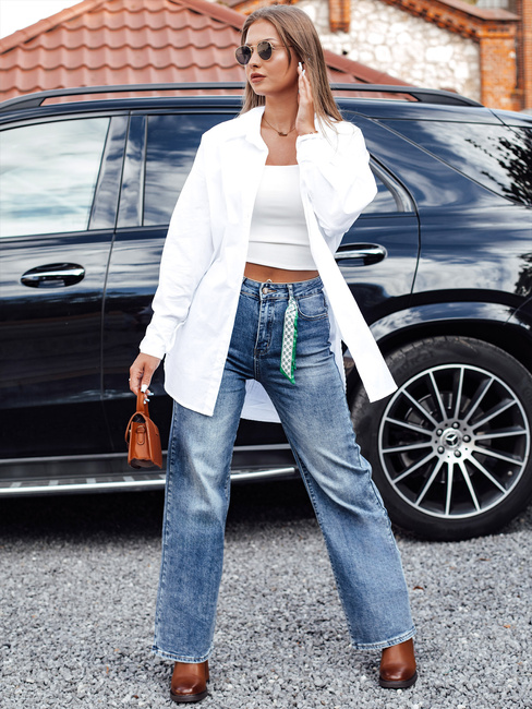 Spodnie jeansowe damskie szerokie CITYBLUES niebieskie Dstreet UY2234