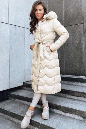 Płaszcz damski zimowy SCARLET biały Dstreet TY5516