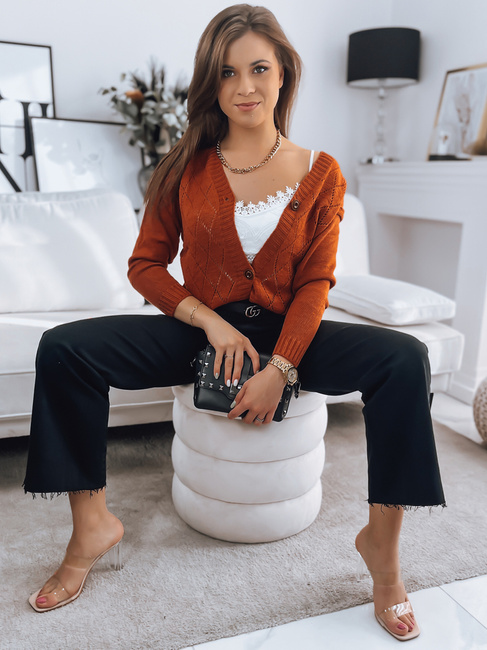 Sweter damski rozpinany MAILA rudy Dstreet MY1746