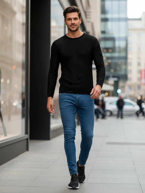 Sweter męski czarny Dstreet WX2312z