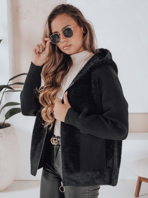 Kurtka damska alpaka KATHERINE czarna Dstreet NY0481z