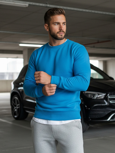 Bluza męska gładka niebieska Dstreet BX4386