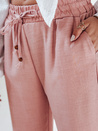 Spodnie damskie materiałowe wide leg LINESSA różowe Dstreet UY2645