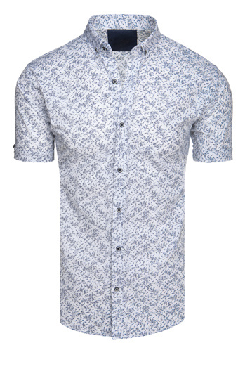 Koszula męska z krótkim rękawem biała Dstreet KX1041