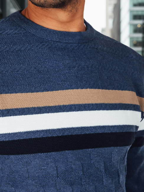 Sweter męski w paski niebieski Dstreet WX2336